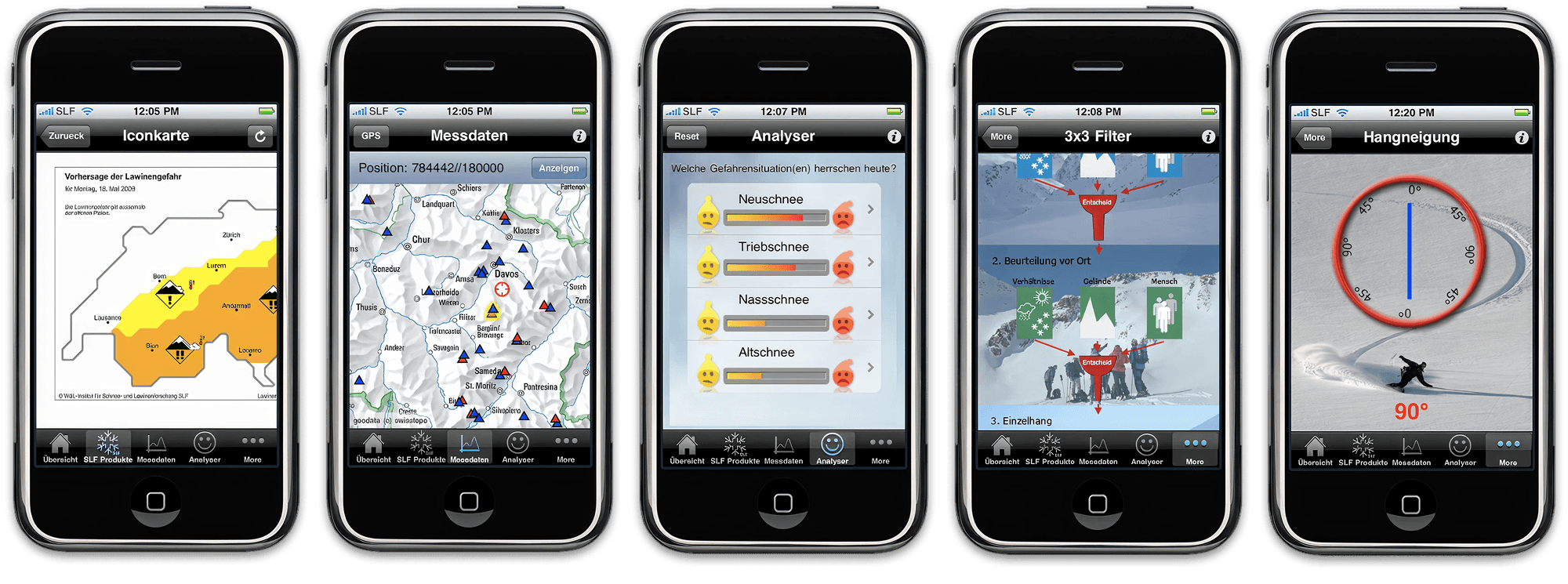 Captures d'écran de la première app White Risk mobile sur l'iPhone 3