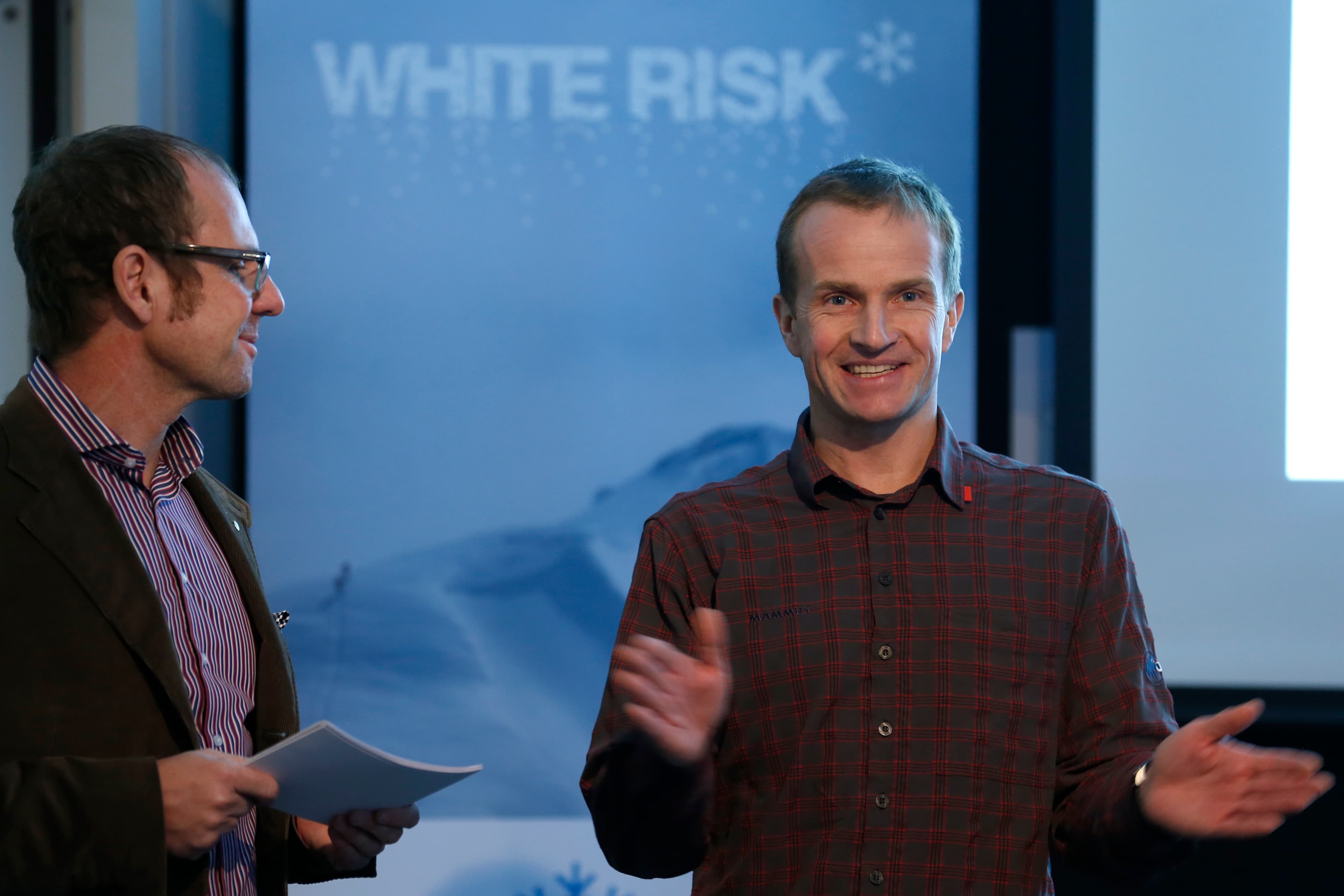 Conferenza stampa per il lancio di White Risk 2.0 al Giardino dei Ghiacciai di Lucerna