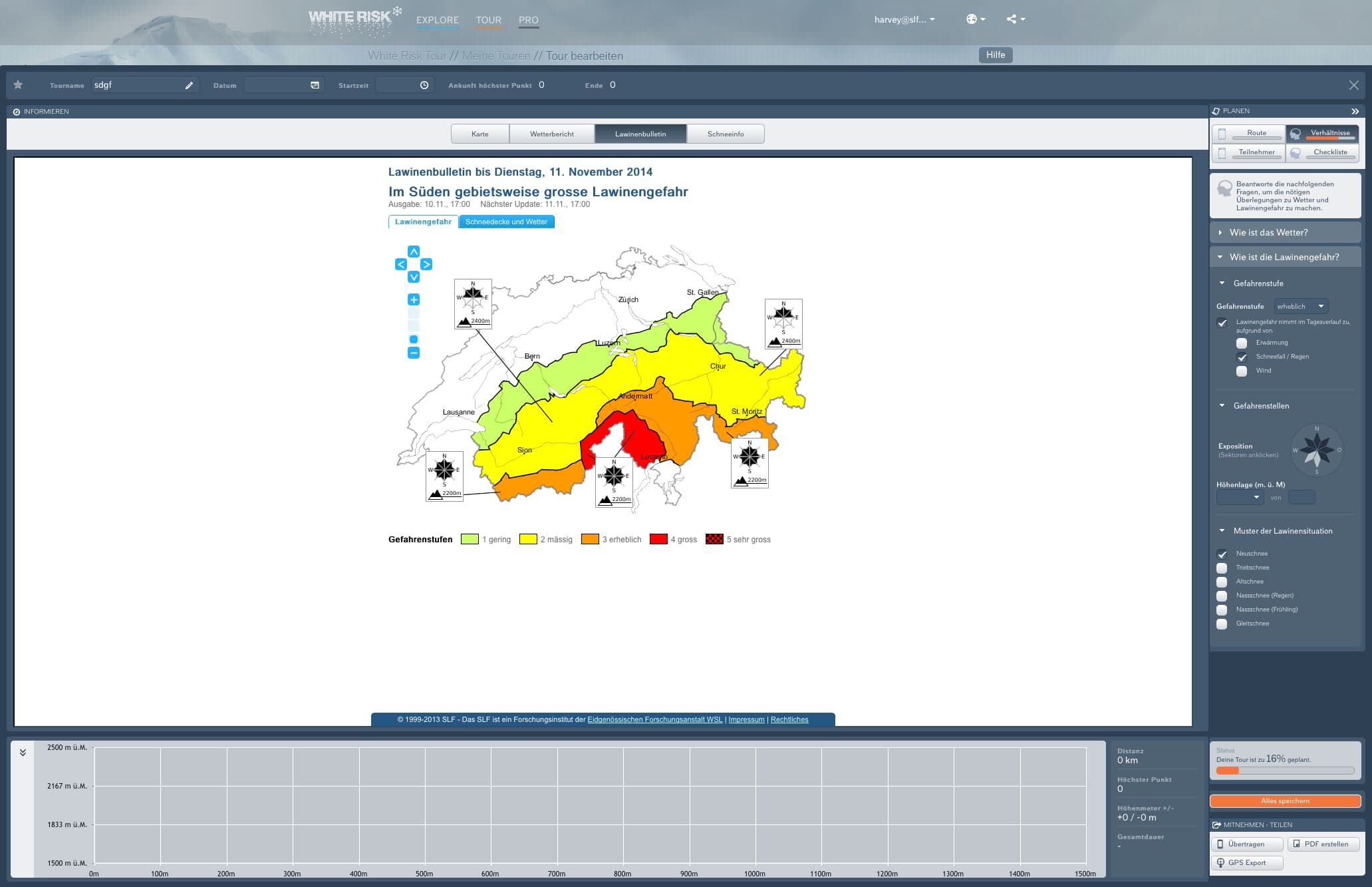 Prima integrazione del bollettino valanghe in White Risk Tour