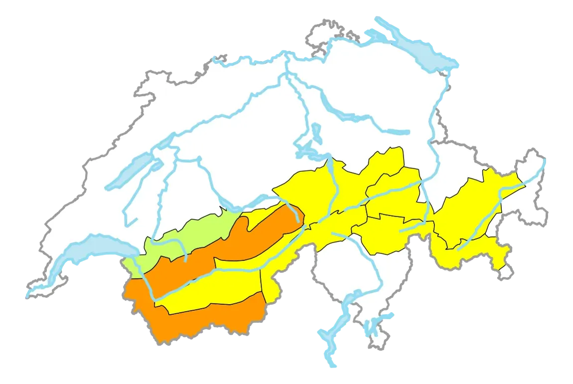 Carte actuelle du danger d'avalanches